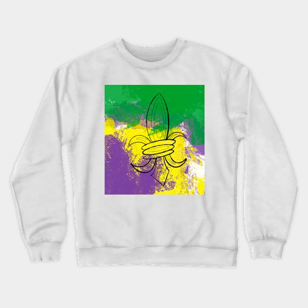 Mardi Gras Fleur de Lis Crewneck Sweatshirt by Stephanie Kennedy 